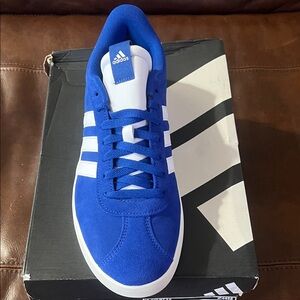 Adidas Men's Royal Blue and White Sneakers
